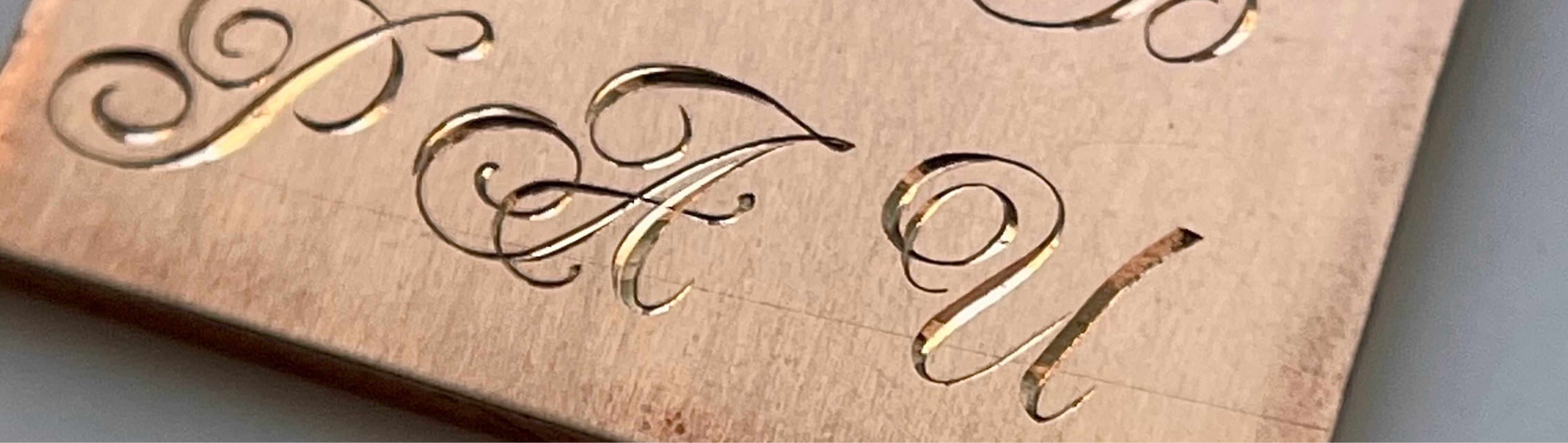 Bright cut Engraving Technique, Engraving of Fonts
